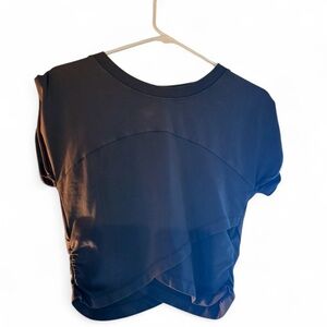 FP Movement by Free People Set Gray Layered Short Sleeve Crop Top & Sweatpants